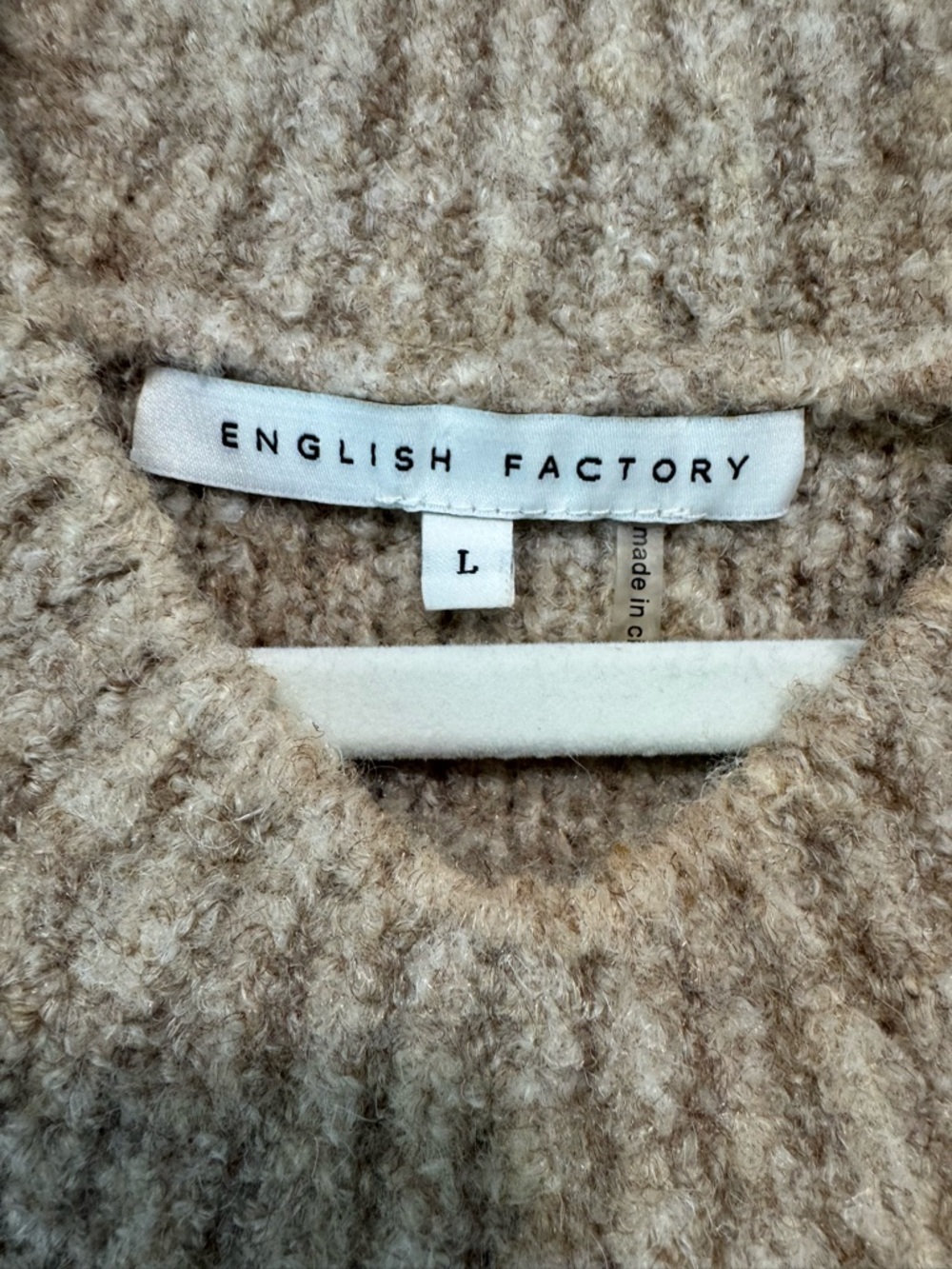 English Factory Taupe Crewneck Knit Sweater - Picture 3 of 5